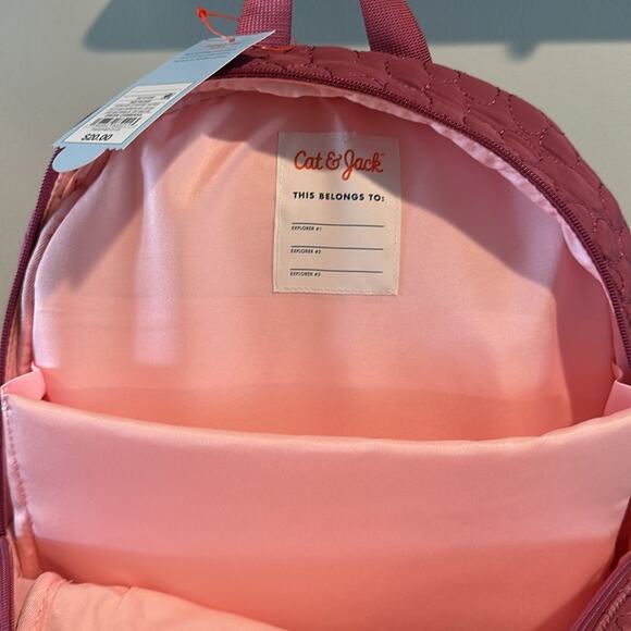 Cat & Jack 16" Maroon Two-Pocket Quilted Flower Backpack - Picture 13 of 14